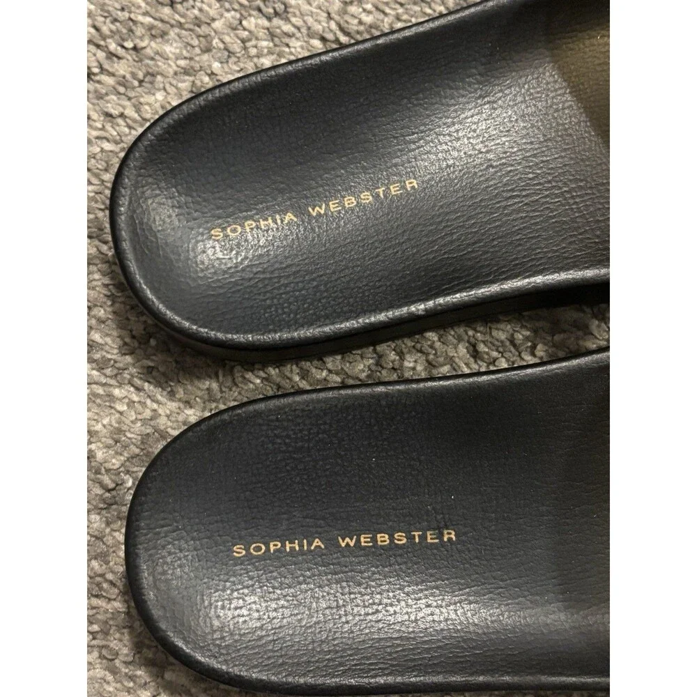 Sophia Webster Women's Dina Black Slide Embellished Sandal Shoes 38 US 7